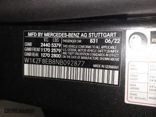 2022 Mercedes-Benz E-Class E 350 with VIN W1KZF8EB8NB092877, listed as a IAAI auction lot 41549838 with 24,489 mi miles. Bid and sale history available at carsss.com. Image 9.