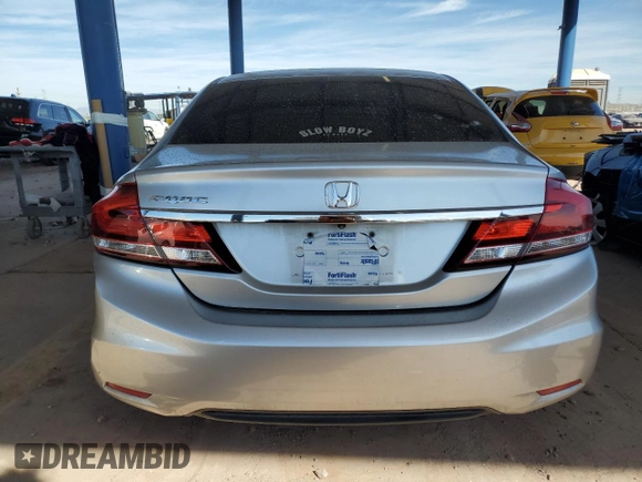 2013 Honda Civic LX with VIN 2HGFB2F53DH527388, listed as a Copart auction lot 46123985 with 146,591 mi miles and Salvage Title. Bid and sale history available at DreamBid. Image 6.