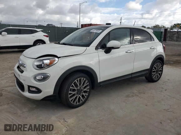 2017 FIAT 500X Lounge z VIN ZFBCFXDB6HP622947, wystawiony jako Copart lot #44979985 z przebiegiem 57 373 mil mil oraz Szkoda całkowita • Salvage title. Historia ofert i sprzedaży dostępna na DreamBid. Obrazek 1.