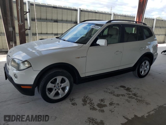 2008 BMW X3 3.0si with VIN WBXPC93488WJ10833, listed as a Copart auction lot 54594245 with 158,956 mi miles and Clean Title. Bid and sale history available at carsss.com. Image 1.
