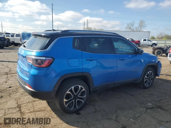 2022 Jeep Compass Limited with VIN 3C4NJDCB6NT102209, listed as a Copart auction lot 54700305 with 20,888 mi miles and Clean title. Bid and sale history available at DreamBid. Image 3.