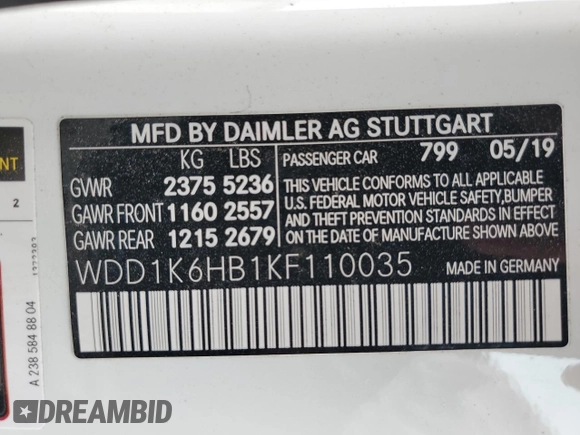 2019 Mercedes-Benz E-Class E 450 with VIN WDD1K6HB1KF110035, listed as a Copart auction lot 44922074 with 0 mi miles. Bid and sale history available at carsss.com. Image 13.