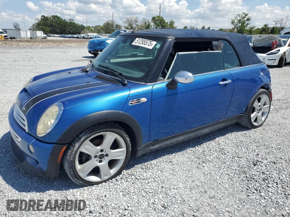 2006 MINI Convertible S with VIN WMWRH33566TK58973, listed as a Copart auction lot 51295575 with Not provided miles and Salvage title. Bid and sale history available at DreamBid. Image 1.