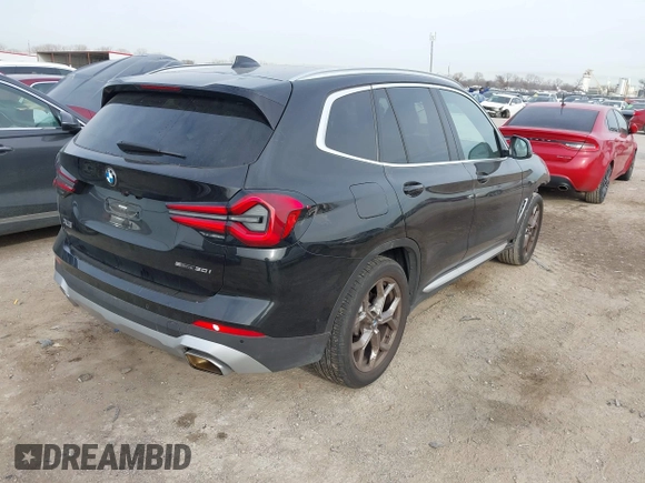 2023 BMW X3 sDrive30i with VIN 5UX43DP01P9S20838, listed as a IAAI auction lot 41696096 with 40,922 mi miles and . Bid and sale history available at DreamBid. Image 4.