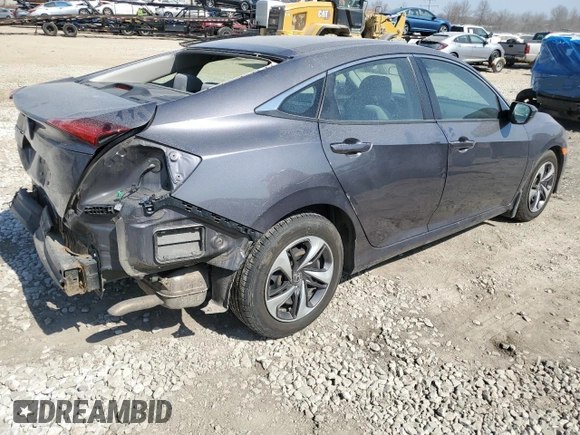 2019 Honda Civic Sedan LX with VIN 19XFC2F61KE020549, listed as a Copart auction lot 48212125 with 122,778 mi miles and Salvage Title. Bid and sale history available at carsss.com. Image 3.