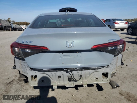 2022 Honda Civic Sedan Sport with VIN 2HGFE2F53NH553093, listed as a Copart auction lot 78613384 with 29,531 mi miles and Salvage Title. Bid and sale history available at carsss.com. Image 6.