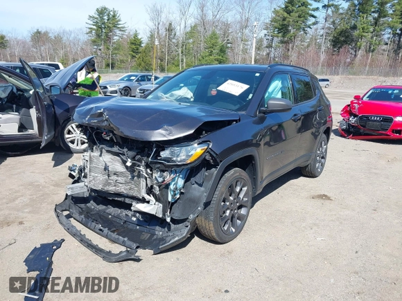 2021 Jeep Compass 80th Anniversary with VIN 3C4NJDEB1MT603763, listed as a IAAI auction lot 42053176 with 62,618 mi miles and . Bid and sale history available at DreamBid. Image 2.