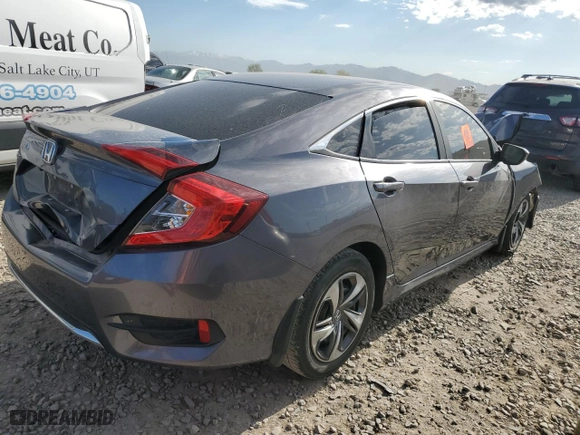 2020 Honda Civic Sedan LX with VIN 2HGFC2F66LH576895, listed as a Copart auction lot 52206974 with 0 mi miles and Salvage Title. Bid and sale history available at carsss.com. Image 3.
