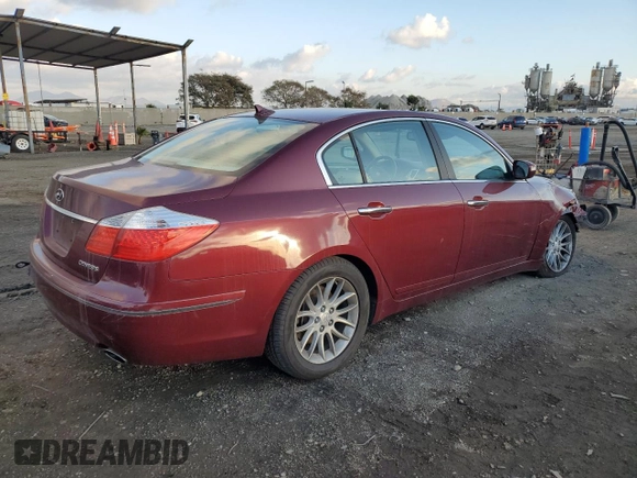 2011 Hyundai Genesis with VIN KMHGC4DE2BU118559, listed as a Copart auction lot 42318225 with 120,310 mi miles and Salvage Title. Bid and sale history available at carsss.com. Image 3.