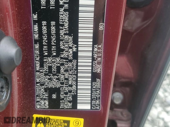 2015 Toyota Highlander LE z VIN 5TDBKRFH3FS214460, wystawiony jako Copart lot #51589305 z przebiegiem 129 918 mil mil oraz Szkoda całkowita • Salvage title. Historia ofert i sprzedaży dostępna na DreamBid. Obrazek 13.