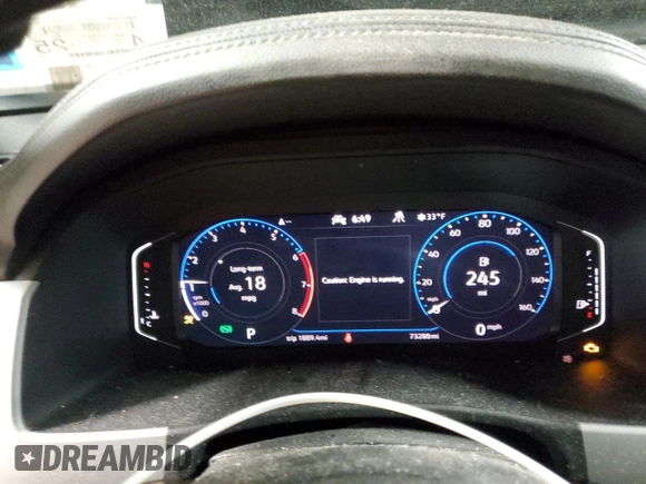2021 Volkswagen Atlas SEL with VIN 1V2BE2CA8MC206597, listed as a Copart auction lot 88786045 with 73,288 mi miles and Salvage title. Bid and sale history available at DreamBid. Image 9.