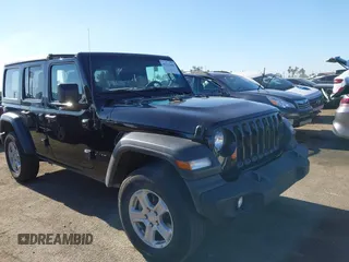 2022 Jeep Wrangler Unlimited Sport S with VIN 1C4HJXDN8NW263081, listed as a IAAI auction lot 41113466 with 34,238 mi miles. Bid and sale history available at carsss.com. Image 1.