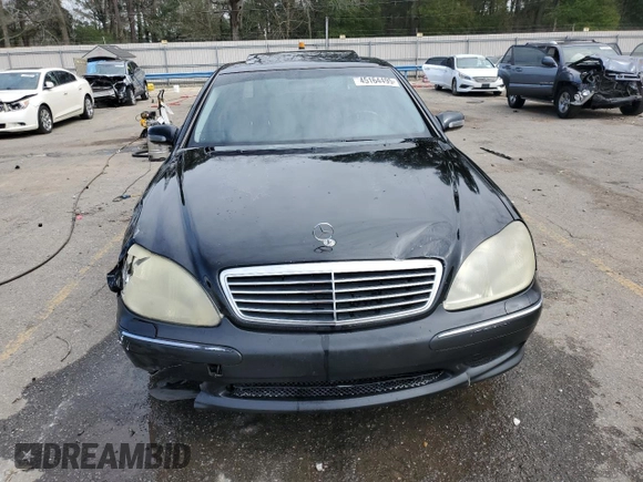 2001 Mercedes-Benz S-Class with VIN WDBNG75J11A215876, listed as a Copart auction lot 45164495 with 198,752 mi miles and Salvage Title. Bid and sale history available at carsss.com. Image 5.