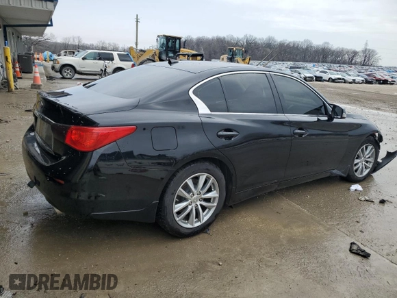 2014 Infiniti Q50 Premium with VIN JN1BV7AR5EM702785, listed as a Copart auction lot 53533525 with 98,054 mi miles and Salvage Title. Bid and sale history available at carsss.com. Image 3.