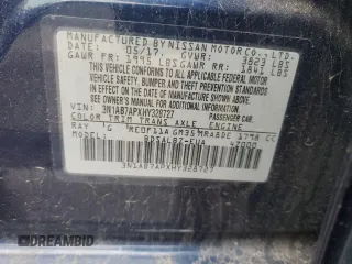 2017 Nissan Sentra S with VIN 3N1AB7APXHY328727, listed as a Copart auction lot 60893635 with 69,822 mi miles and Salvage title. Bid and sale history available at DreamBid. Image 13.