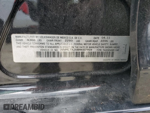 2011 Volkswagen Jetta SportWagen TDI with VIN 3VWML7AJ0BM692959, listed as a Copart auction lot 74376044 with 105,862 mi miles and Salvage Title. Bid and sale history available at carsss.com. Image 12.