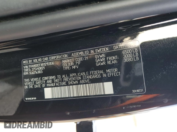 2024 Volvo XC90 Ultimate Bright Theme z VIN YV4H60CFXR1215956, wystawiony jako Copart lot #42995635 z przebiegiem Nie podano mil oraz Szkoda całkowita • Salvage title. Historia ofert i sprzedaży dostępna na DreamBid. Obrazek 14.