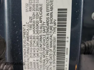 2022 Honda Pilot Touring 7-Passenger z VIN 5FNYF5H63NB015091, wystawiony jako Copart lot #56323725 z przebiegiem 28 614 mil mil oraz Szkoda całkowita • Salvage title. Historia ofert i sprzedaży dostępna na DreamBid. Obrazek 13.