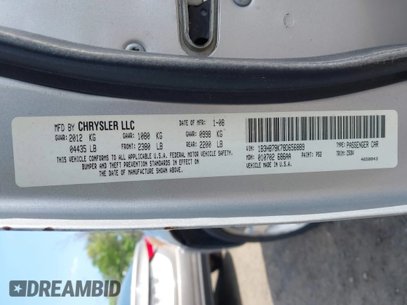 2008 Dodge Caliber R/T with VIN 1B3HB78K78D656889, listed as a IAAI auction lot 42231395 with 107,886 mi miles and . Bid and sale history available at DreamBid. Image 9.