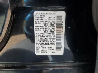 2013 Nissan Murano SV with VIN JN8AZ1MW6DW310398, listed as a Copart auction lot 53489815 with 55,432 mi miles and Salvage Title. Bid and sale history available at carsss.com. Image 14.