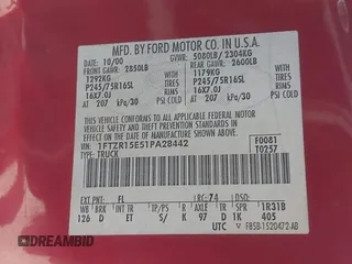 2001 Ford Ranger XL Fleet with VIN 1FTZR15E51PA28442, listed as a IAAI auction lot 42082931 with 167,209 mi miles. Bid and sale history available at carsss.com. Image 9.