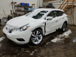2018 Nissan Murano Platinum with VIN 5N1AZ2MH7JN122425, listed as a Copart auction lot 47676195 with 131,002 mi miles and Salvage Title. Bid and sale history available at carsss.com. Image 1.
