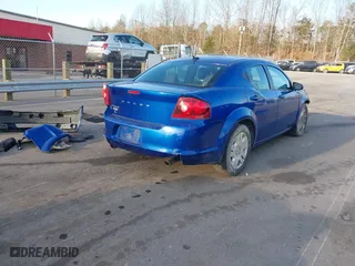 2013 Dodge Avenger SE V6 with VIN 1C3CDZAG9DN750690, listed as a IAAI auction lot 41829477 with 1 mi miles. Bid and sale history available at carsss.com. Image 4.