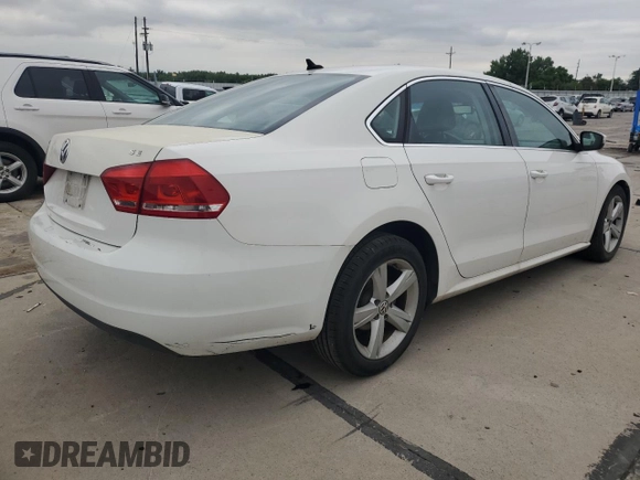 2012 Volkswagen Passat SE с VIN 1VWBP7A39CC096748, выставлен на аукционе Copart как лот 58834415 с пробегом 189 119 миль миль и На запчасти • Non repairable. История ставок и продаж доступна на DreamBid. Изображение 3.