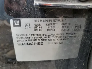 2016 Cadillac ATS-V z VIN 1G6AN5SY6G0142520, wystawiony jako Copart lot #55777205 z przebiegiem 81 157 mil mil oraz Szkody całkowita. Historia ofert i sprzedaży dostępna na DreamBid. Obrazek 13.