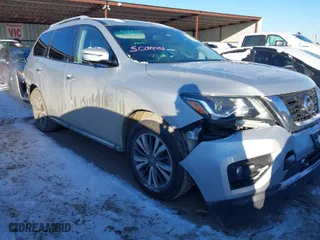 2017 Nissan Pathfinder S with VIN 5N1DR2MNXHC615296, listed as a IAAI auction lot 41380776 with 143,306 mi miles. Bid and sale history available at carsss.com. Image 1.