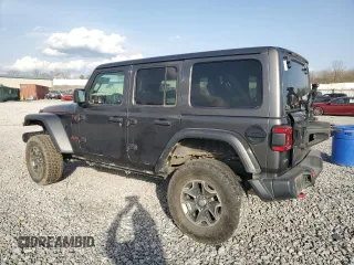 2020 Jeep Wrangler Unlimited Rubicon with VIN 1C4HJXFN3LW342670, listed as a Copart auction lot 46585355 with 19,569 mi miles and Salvage title. Bid and sale history available at DreamBid. Image 2.