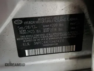 2013 Hyundai Sonata Limited with VIN 5NPEC4AC1DH614335, listed as a Copart auction lot 88629155 with 170,464 mi miles and Non Repairable. Bid and sale history available at carsss.com. Image 13.