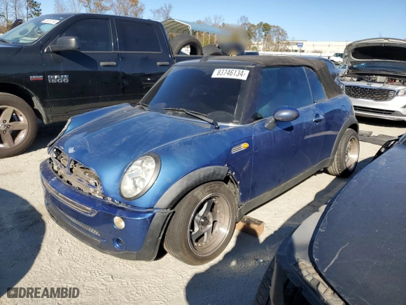 2008 MINI Cooper Convertible with VIN WMWRF33508TG17858, listed as a Copart auction lot 83746134 with 96,440 mi miles and Salvage Title. Bid and sale history available at carsss.com. Image 1.