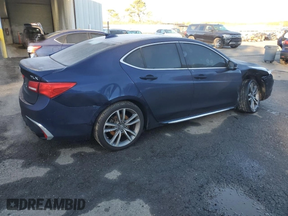 2020 Acura TLX w/Technology Pkg with VIN 19UUB2F4XLA004493, listed as a Copart auction lot 87102564 with 34,037 mi miles and Salvage Title. Bid and sale history available at carsss.com. Image 3.