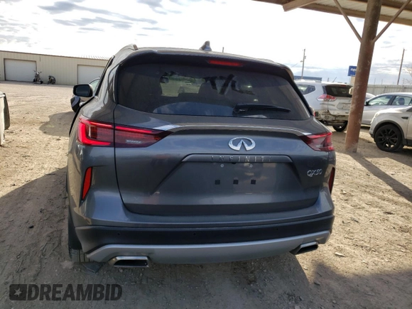 2022 Infiniti QX50 LUXE with VIN 3PCAJ5BA2NF118208, listed as a Copart auction lot 38214143 with 5,529 mi miles. Bid and sale history available at carsss.com. Image 6.
