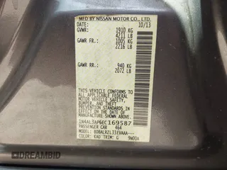 2014 Nissan Altima 2.5 with VIN 1N4AL3AP6EC169587, listed as a IAAI auction lot 41927779 with 177,008 mi miles. Bid and sale history available at carsss.com. Image 9.