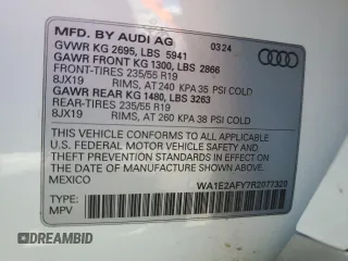 2024 Audi Q5 S line Premium Plus with VIN WA1E2AFY7R2077320, listed as a Copart auction lot 56763335 with 10,650 mi miles and Salvage title. Bid and sale history available at DreamBid. Image 12.