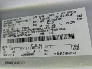 2019 Ford F-150 XL with VIN 1FTEW1E43KKE23264, listed as a IAAI auction lot 41395865 with 106,898 mi miles. Bid and sale history available at carsss.com. Image 9.
