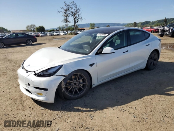 2023 Tesla Model 3 with VIN 5YJ3E1EA6PF423070, listed as a Copart auction lot 52029985 with 19,541 mi miles and Salvage Title. Bid and sale history available at DreamBid. Image 1.