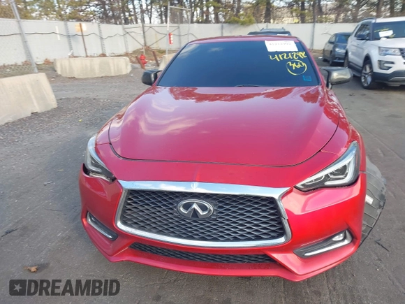 2018 Infiniti Q60 Red Sport 400 with VIN JN1FV7EL1JM630095, listed as a IAAI auction lot 41212992 with 97,970 mi miles and . Bid and sale history available at DreamBid. Image 12.