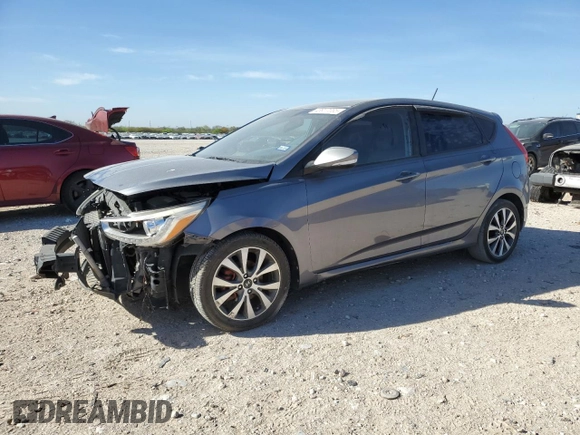 2016 Hyundai Accent Sport with VIN KMHCU5AE2GU249391, listed as a Copart auction lot 48917085 with 124,200 mi miles and Salvage Title. Bid and sale history available at carsss.com. Image 1.