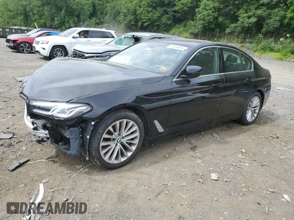 2021 BMW 5 Series 530i xDrive with VIN WBA13BJ08MWW93390, listed as a Copart auction lot 61654894 with 35,099 mi miles and Salvage Title. Bid and sale history available at carsss.com. Image 1.
