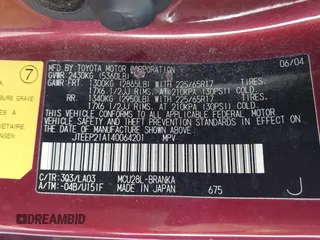 2004 Toyota Highlander z VIN JTEEP21A140064201, wystawiony jako IAAI lot #41813938 z przebiegiem 210 275 mil mil oraz . Historia ofert i sprzedaży dostępna na DreamBid. Obrazek 9.