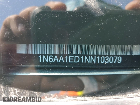 2022 Nissan Titan SV with VIN 1N6AA1ED1NN103079, listed as a Copart auction lot 53659185 with 51,955 mi miles and Salvage title. Bid and sale history available at DreamBid. Image 12.