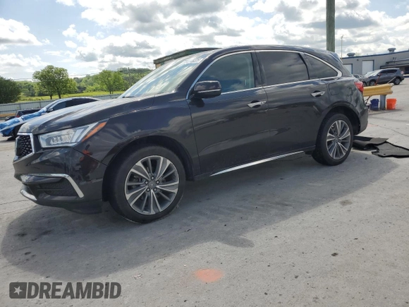 2017 Acura MDX Technology with VIN 5FRYD4H53HB026313, listed as a Copart auction lot 54315225 with 126,485 mi miles and Salvage Title. Bid and sale history available at carsss.com. Image 1.
