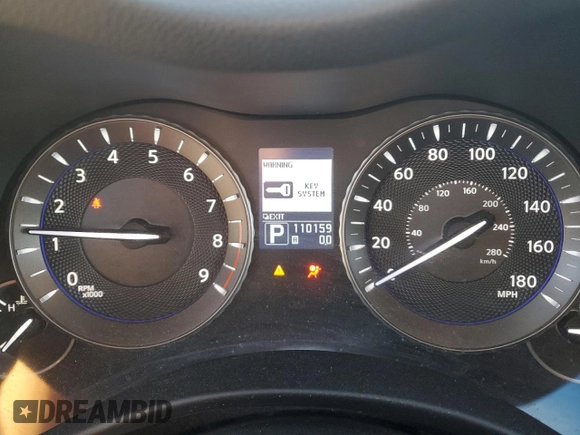 2013 Infiniti M37 with VIN JN1BY1AR3DM604924, listed as a Copart auction lot 82312264 with 110,159 mi miles and Salvage Title. Bid and sale history available at carsss.com. Image 9.