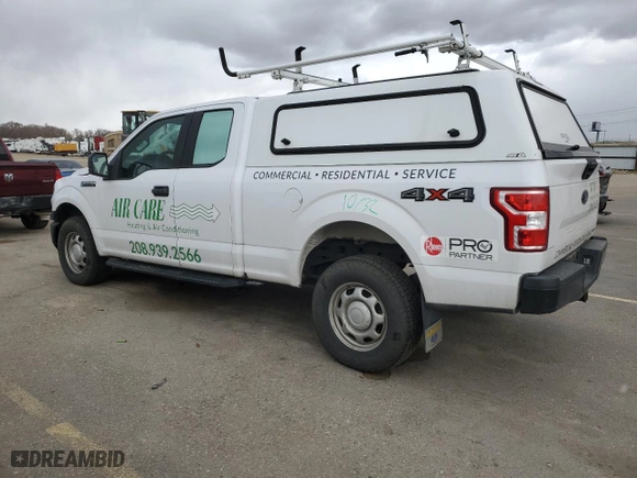 2018 Ford F-150 XL with VIN 1FTEX1EP5JKD20420, listed as a Copart auction lot 48557435 with 124,235 mi miles and Salvage Title. Bid and sale history available at carsss.com. Image 2.