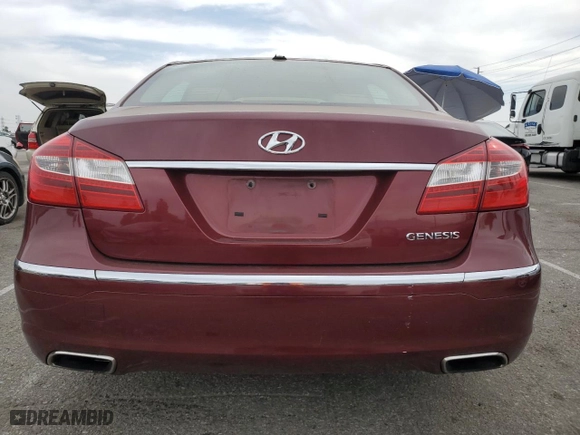 2013 Hyundai Genesis 3.8L with VIN KMHGC4DD2DU220891, listed as a Copart auction lot 52946075 with 153,847 mi miles and Clean Title. Bid and sale history available at carsss.com. Image 6.