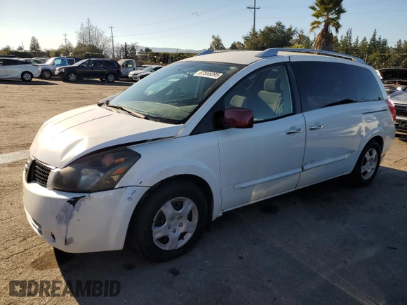 2007 Nissan Quest S with VIN 5N1BV28U77N119704, listed as a Copart auction lot 87555095 with 95,210 mi miles and Salvage Title. Bid and sale history available at carsss.com. Image 1.
