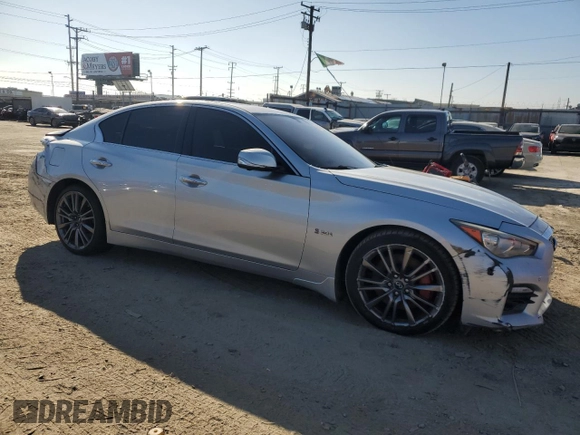 2017 Infiniti Q50 Red Sport 400 with VIN JN1FV7AP8HM850207, listed as a Copart auction lot 54381875 with 67,271 mi miles and Salvage Title. Bid and sale history available at carsss.com. Image 4.